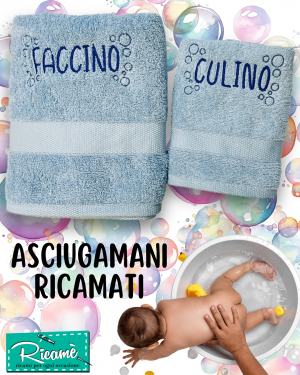 Asciugamani Faccino Culino Azzurro