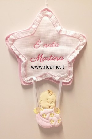 Fiocco Nascita Stellina Rosa