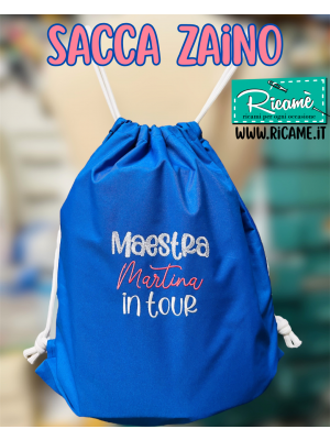Sacca Zaino Maestra idea regalo personalizzata