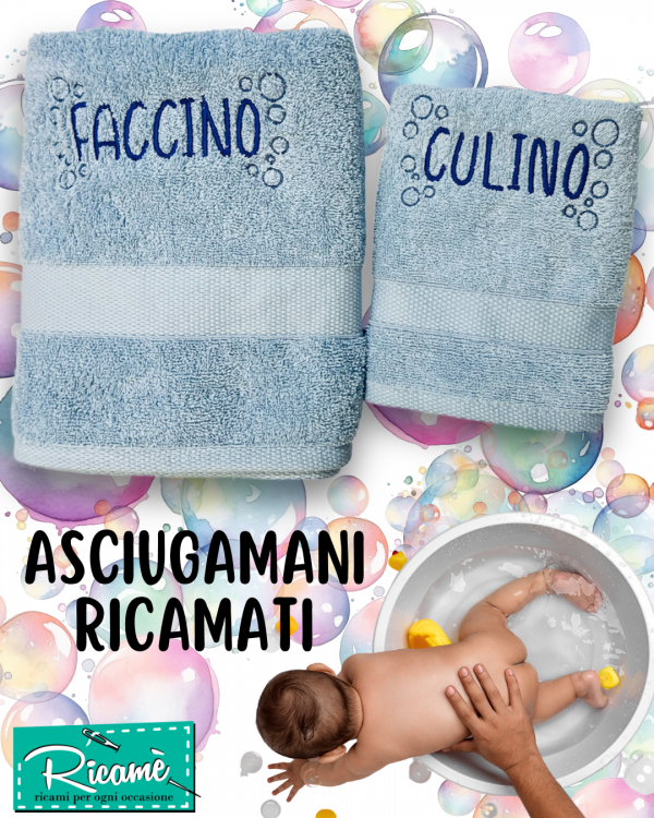 Asciugamani Faccino Culino Azzurro