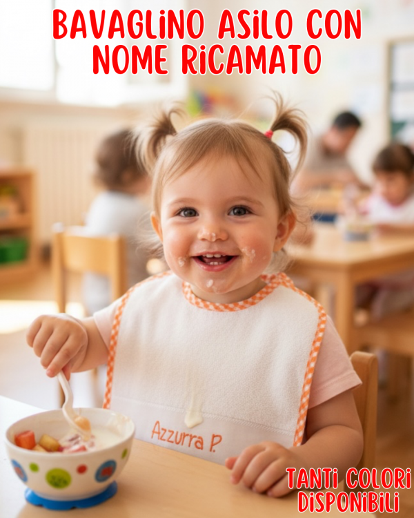 bavaglini asilo spugna elastico nome ricamato