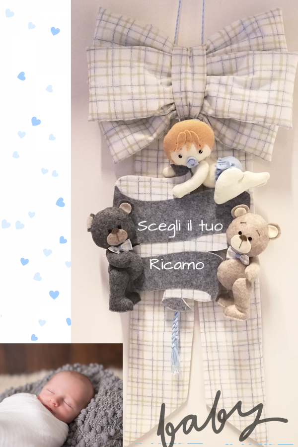 Fiocco Nascita Artigianale Bimbo