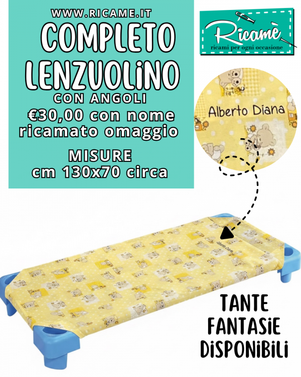 Lenzuolo asilo angoli